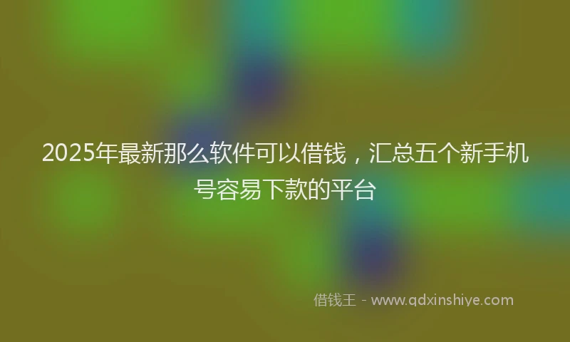 2025年最新那么软件可以借钱，汇总五个新手机号容易下款的平台