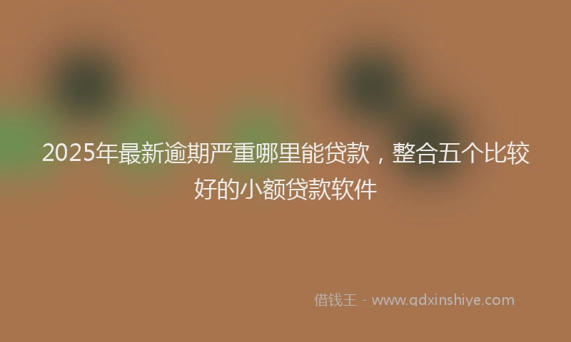2025年最新逾期严重哪里能贷款，整合五个比较好的小额贷款软件