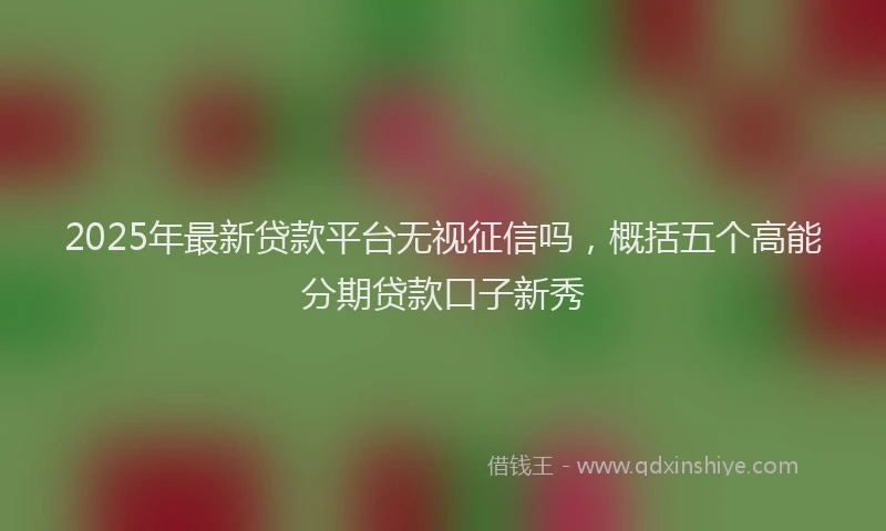 2025年最新贷款平台无视征信吗，概括五个高能分期贷款口子新秀