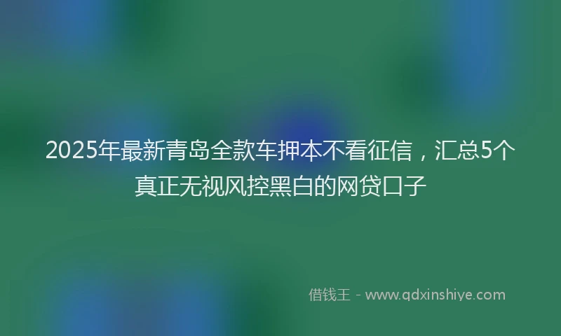 2025年最新青岛全款车押本不看征信，汇总5个真正无视风控黑白的网贷口子