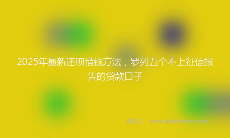 2025年最新还呗借钱方法，罗列五个不上征信报告的贷款口子