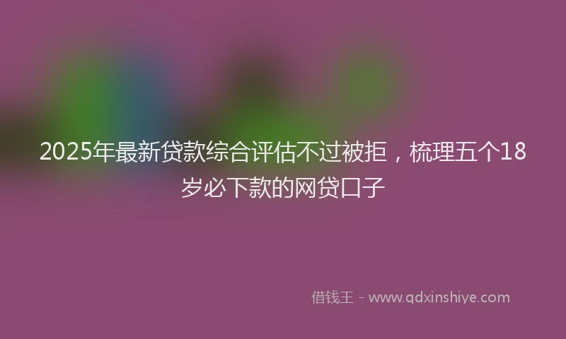 2025年最新贷款综合评估不过被拒，梳理五个18岁必下款的网贷口子
