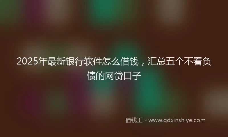 2025年最新银行软件怎么借钱，汇总五个不看负债的网贷口子