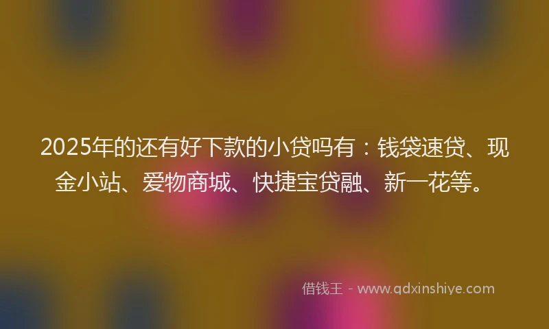 2025年的还有好下款的小贷吗有：钱袋速贷、现金小站、爱物商城、快捷宝贷融、新一花等。