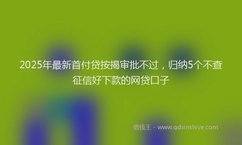 2025年最新首付贷按揭审批不过，归纳5个不查征信好下款的网贷口子