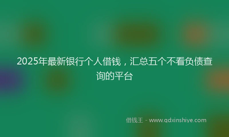 2025年最新银行个人借钱，汇总五个不看负债查询的平台