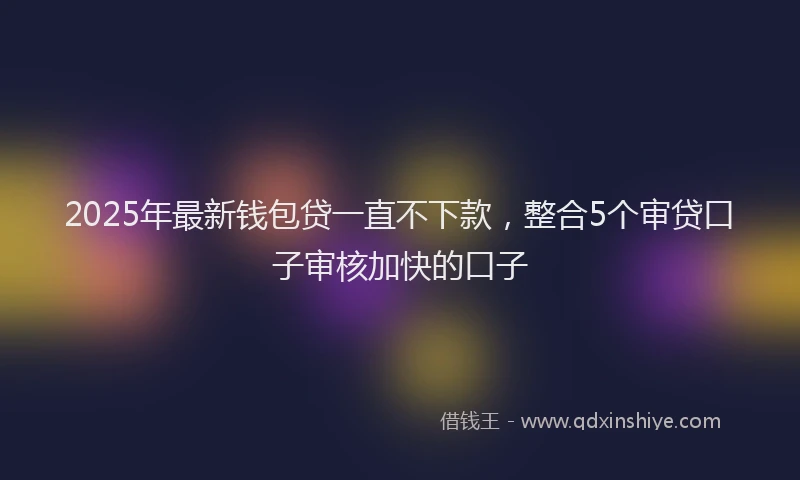 2025年最新钱包贷一直不下款，整合5个审贷口子审核加快的口子