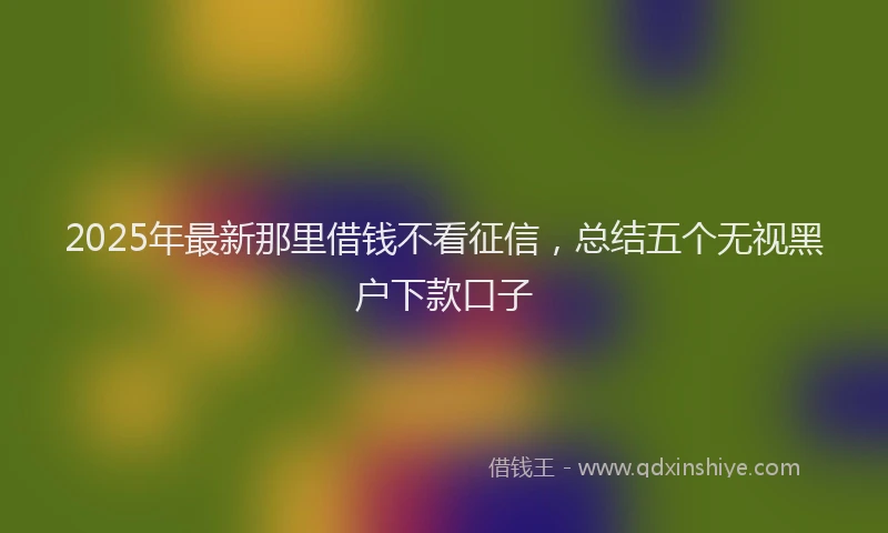 2025年最新那里借钱不看征信，总结五个无视黑户下款口子