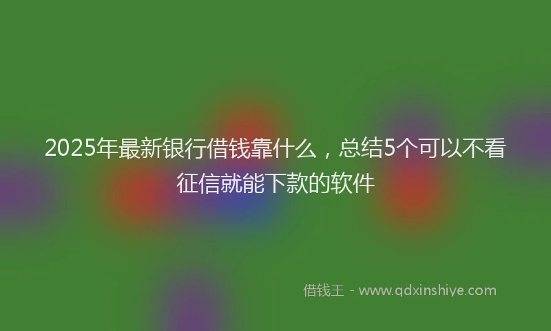 2025年最新银行借钱靠什么，总结5个可以不看征信就能下款的软件