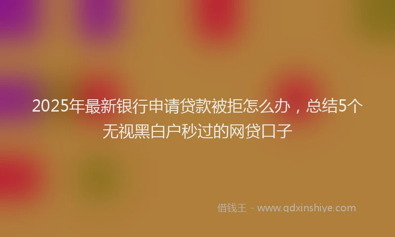 2025年最新银行申请贷款被拒怎么办，总结5个无视黑白户秒过的网贷口子