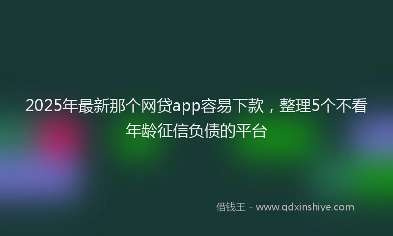 2025年最新那个网贷app容易下款，整理5个不看年龄征信负债的平台