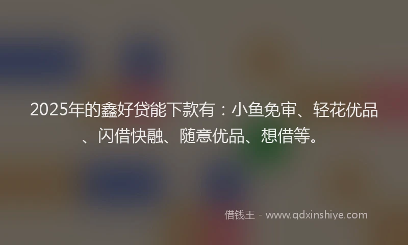 2025年的鑫好贷能下款有：小鱼免审、轻花优品、闪借快融、随意优品、想借等。