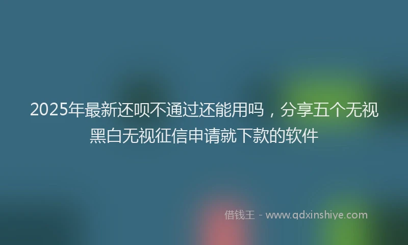 2025年最新还呗不通过还能用吗，分享五个无视黑白无视征信申请就下款的软件