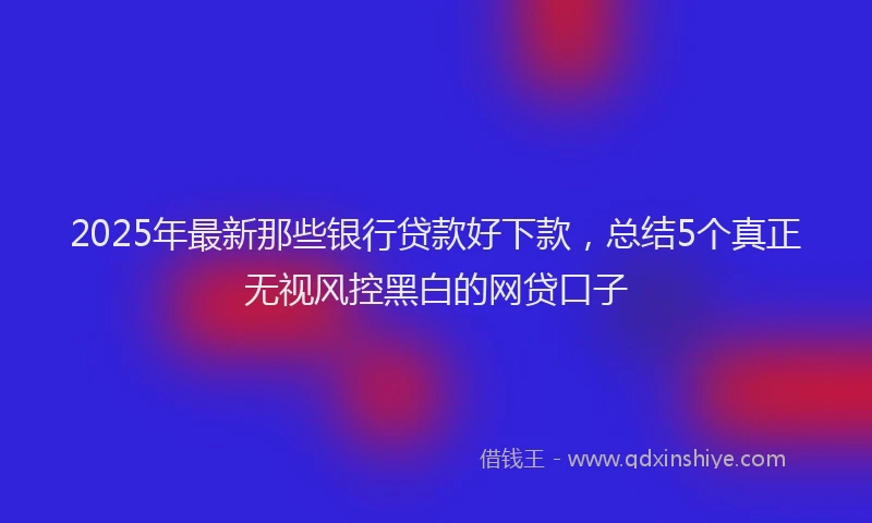 2025年最新那些银行贷款好下款，总结5个真正无视风控黑白的网贷口子