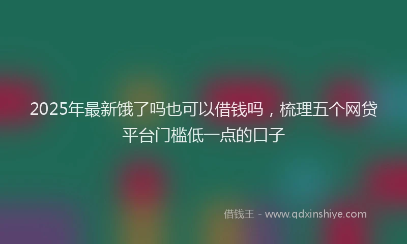 2025年最新饿了吗也可以借钱吗，梳理五个网贷平台门槛低一点的口子
