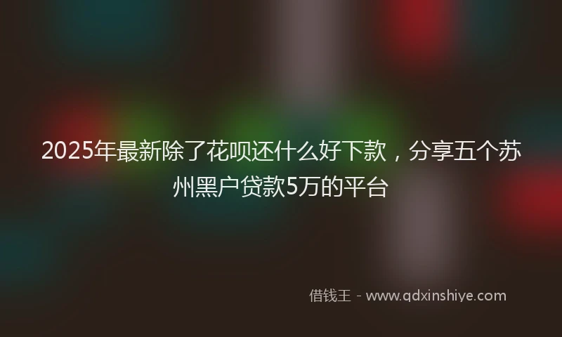 2025年最新除了花呗还什么好下款，分享五个苏州黑户贷款5万的平台