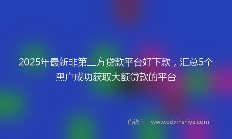 2025年最新非第三方贷款平台好下款，汇总5个黑户成功获取大额贷款的平台