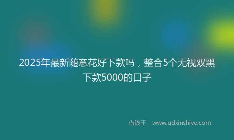 2025年最新随意花好下款吗，整合5个无视双黑下款5000的口子
