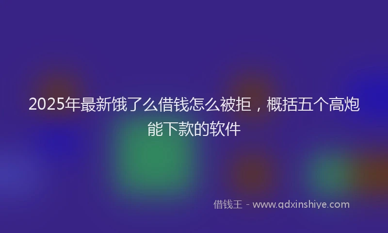 2025年最新饿了么借钱怎么被拒，概括五个高炮能下款的软件