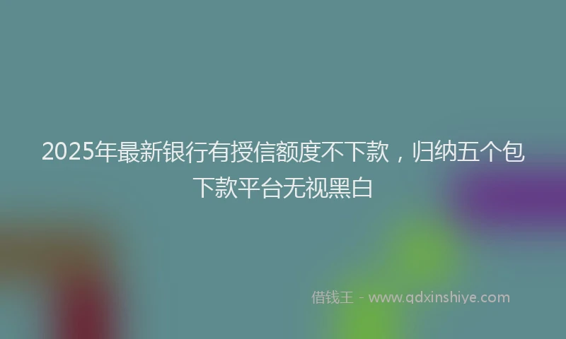 2025年最新银行有授信额度不下款，归纳五个包下款平台无视黑白
