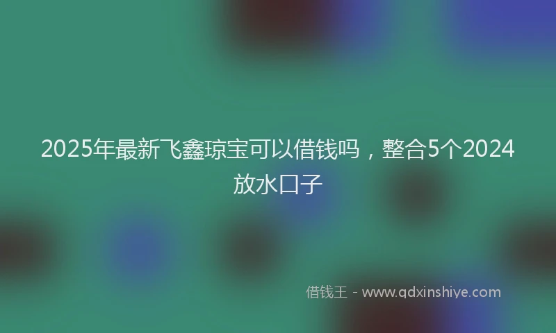 2025年最新飞鑫琼宝可以借钱吗，整合5个2024放水口子