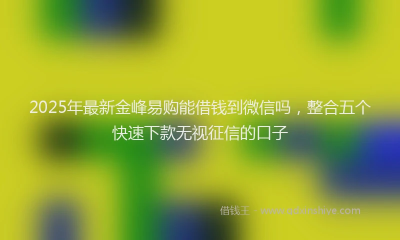 2025年最新金峰易购能借钱到微信吗，整合五个快速下款无视征信的口子