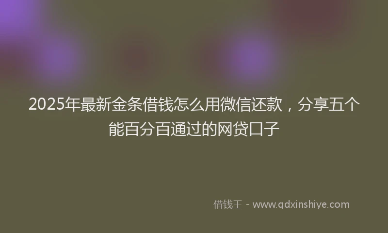 2025年最新金条借钱怎么用微信还款，分享五个能百分百通过的网贷口子