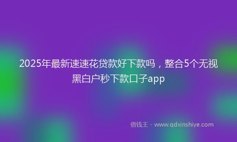 2025年最新速速花贷款好下款吗，整合5个无视黑白户秒下款口子app