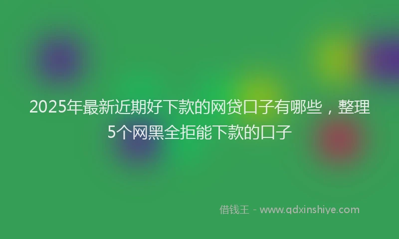 2025年最新近期好下款的网贷口子有哪些，整理5个网黑全拒能下款的口子