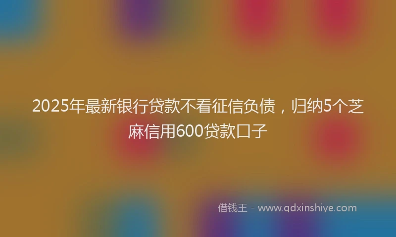 2025年最新银行贷款不看征信负债，归纳5个芝麻信用600贷款口子