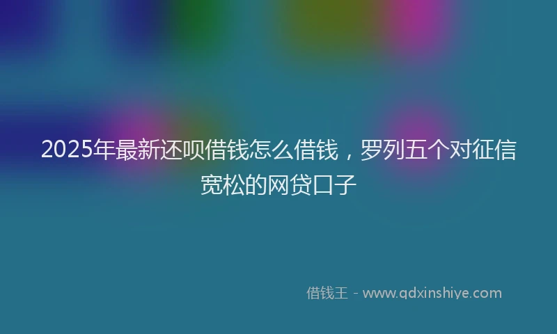 2025年最新还呗借钱怎么借钱，罗列五个对征信宽松的网贷口子
