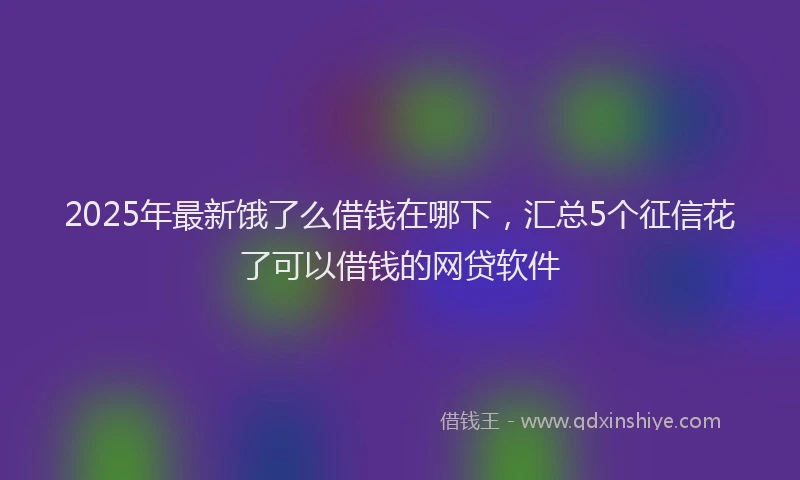 2025年最新饿了么借钱在哪下，汇总5个征信花了可以借钱的网贷软件