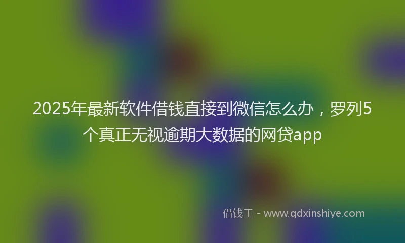 2025年最新软件借钱直接到微信怎么办，罗列5个真正无视逾期大数据的网贷app
