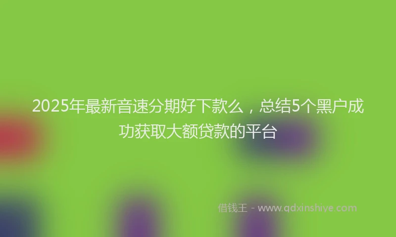 2025年最新音速分期好下款么，总结5个黑户成功获取大额贷款的平台