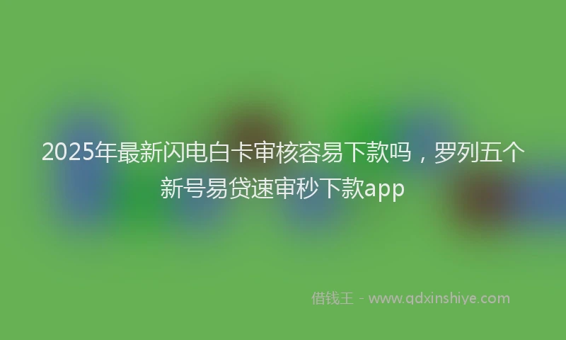 2025年最新闪电白卡审核容易下款吗，罗列五个新号易贷速审秒下款app