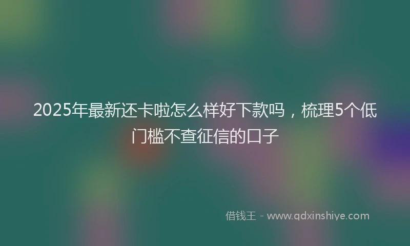 2025年最新还卡啦怎么样好下款吗，梳理5个低门槛不查征信的口子