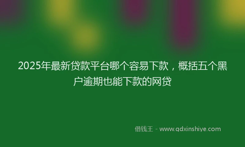 2025年最新贷款平台哪个容易下款，概括五个黑户逾期也能下款的网贷
