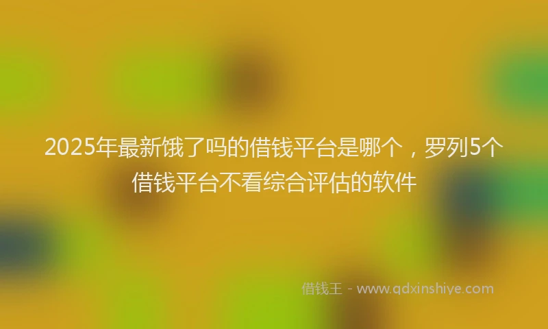 2025年最新饿了吗的借钱平台是哪个，罗列5个借钱平台不看综合评估的软件