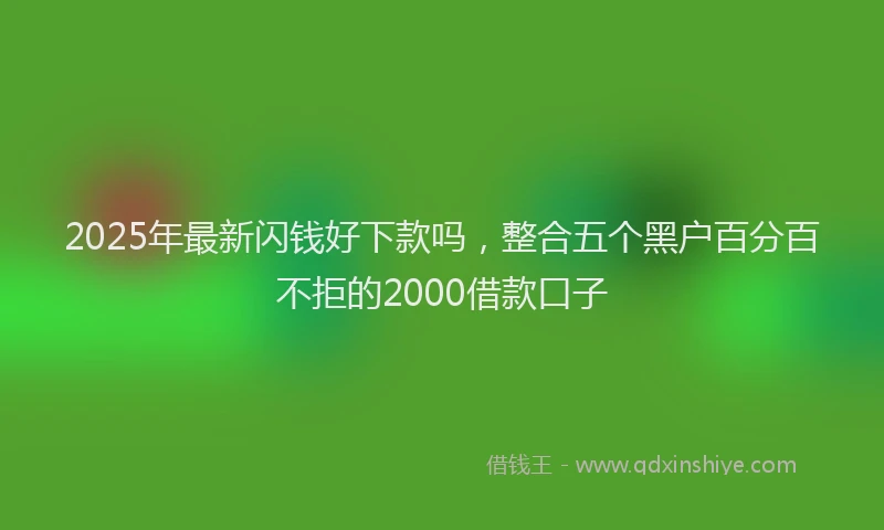 2025年最新闪钱好下款吗,整合五个黑户百分百不拒的2000借款口子