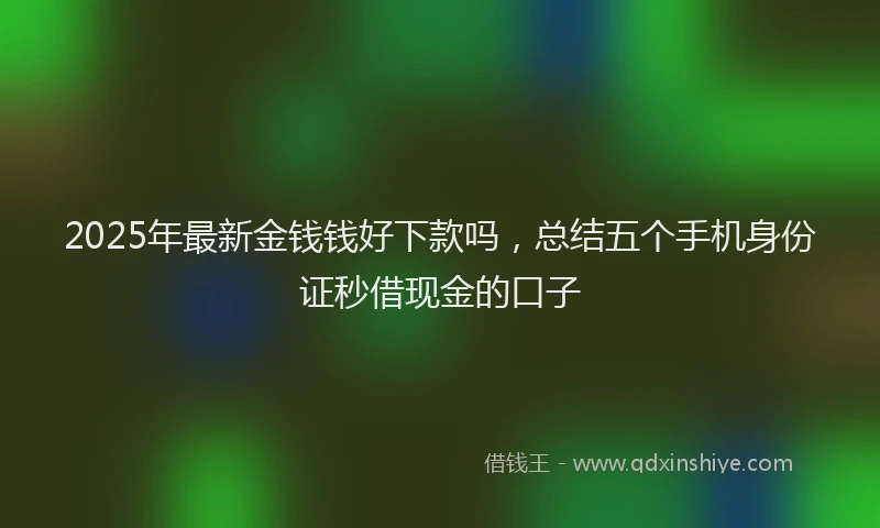 2025年最新金钱钱好下款吗，总结五个手机身份证秒借现金的口子
