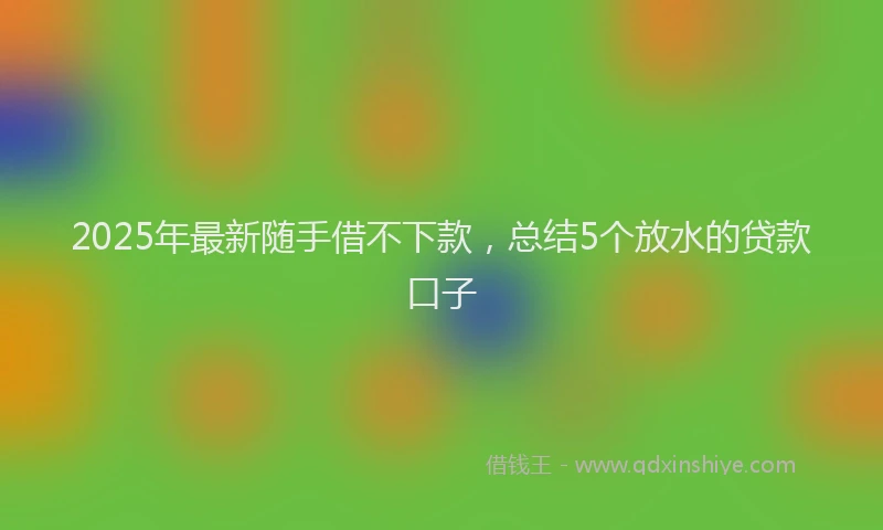 2025年最新随手借不下款，总结5个放水的贷款口子