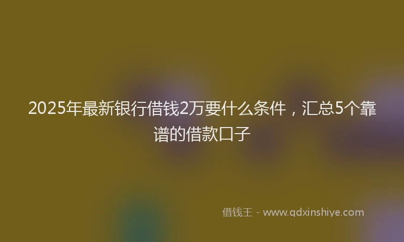 2025年最新银行借钱2万要什么条件，汇总5个靠谱的借款口子