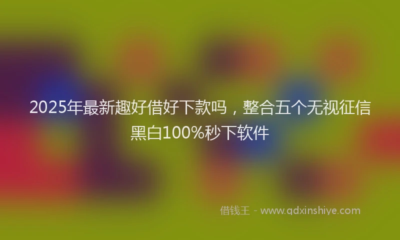 2025年最新趣好借好下款吗，整合五个无视征信黑白100%秒下软件