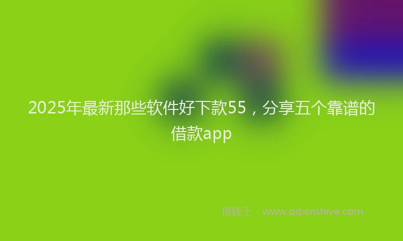 2025年最新那些软件好下款55，分享五个靠谱的借款app