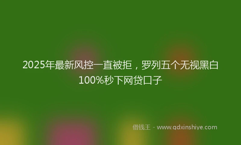 2025年最新风控一直被拒，罗列五个无视黑白100%秒下网贷口子