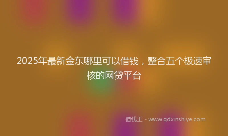 2025年最新金东哪里可以借钱，整合五个极速审核的网贷平台