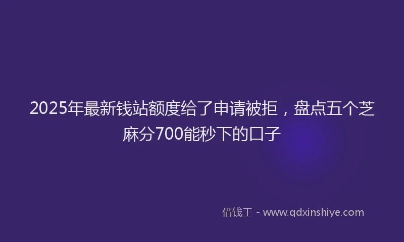 2025年最新钱站额度给了申请被拒，盘点五个芝麻分700能秒下的口子