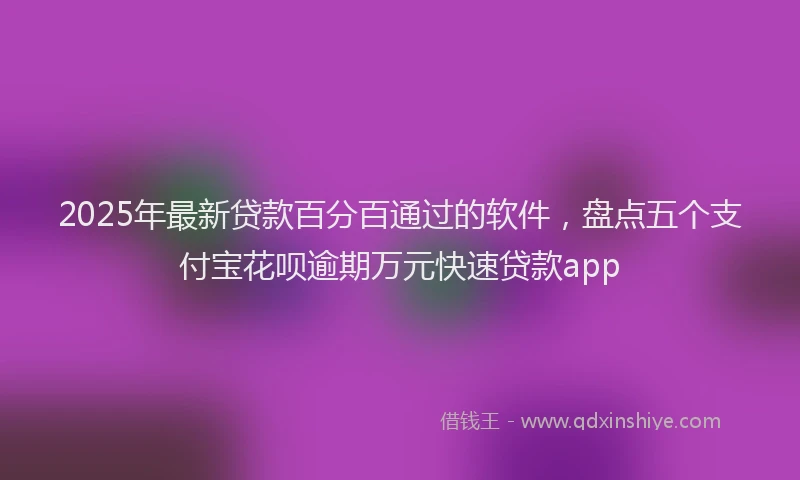 2025年最新贷款百分百通过的软件，盘点五个支付宝花呗逾期万元快速贷款app