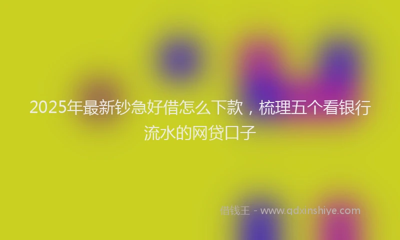 2025年最新钞急好借怎么下款，梳理五个看银行流水的网贷口子