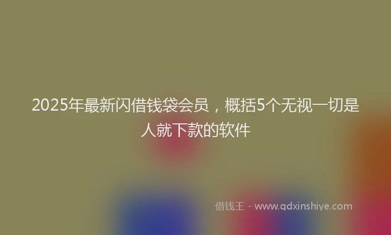 2025年最新闪借钱袋会员，概括5个无视一切是人就下款的软件